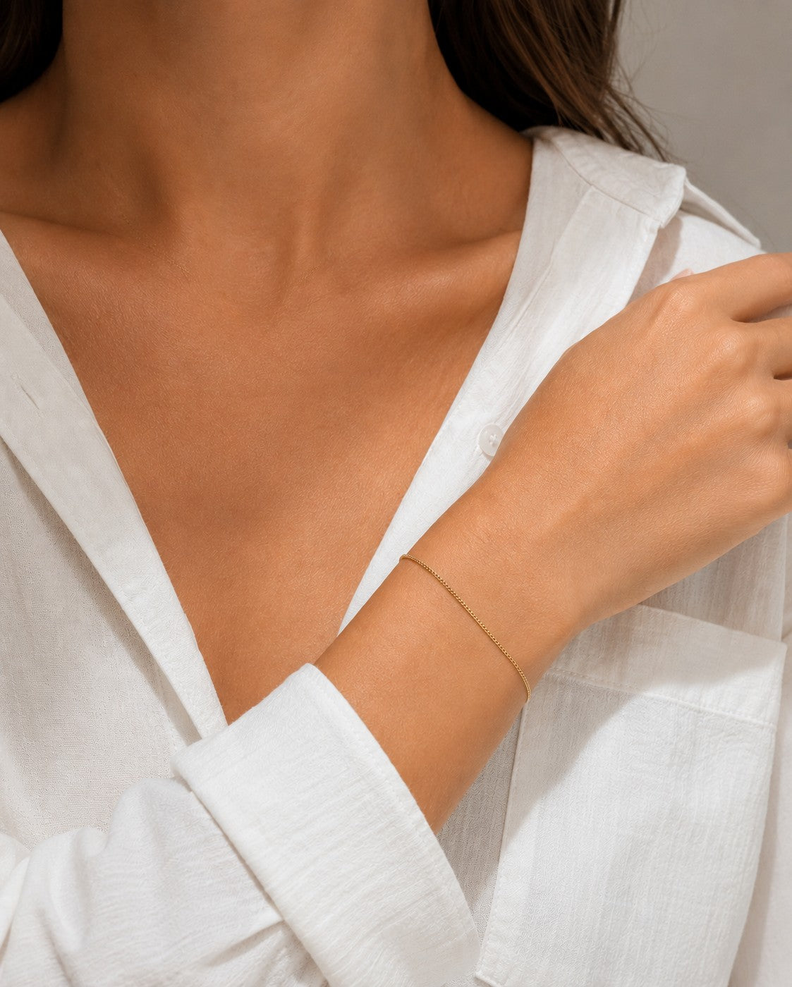 Thin Curb Chain Bracelet