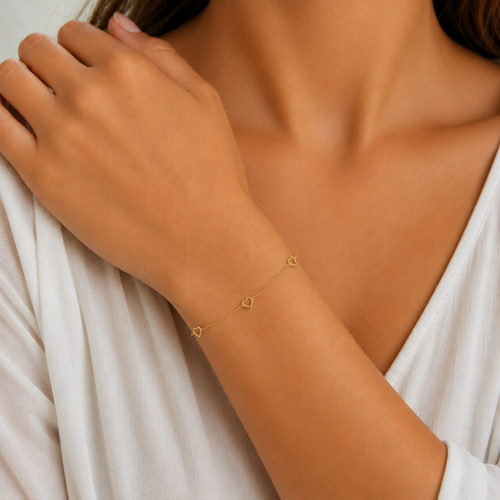 Mini Open Heart Station Necklace Bracelet