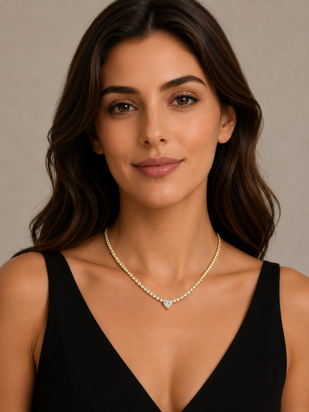 Heart Tennis Necklace