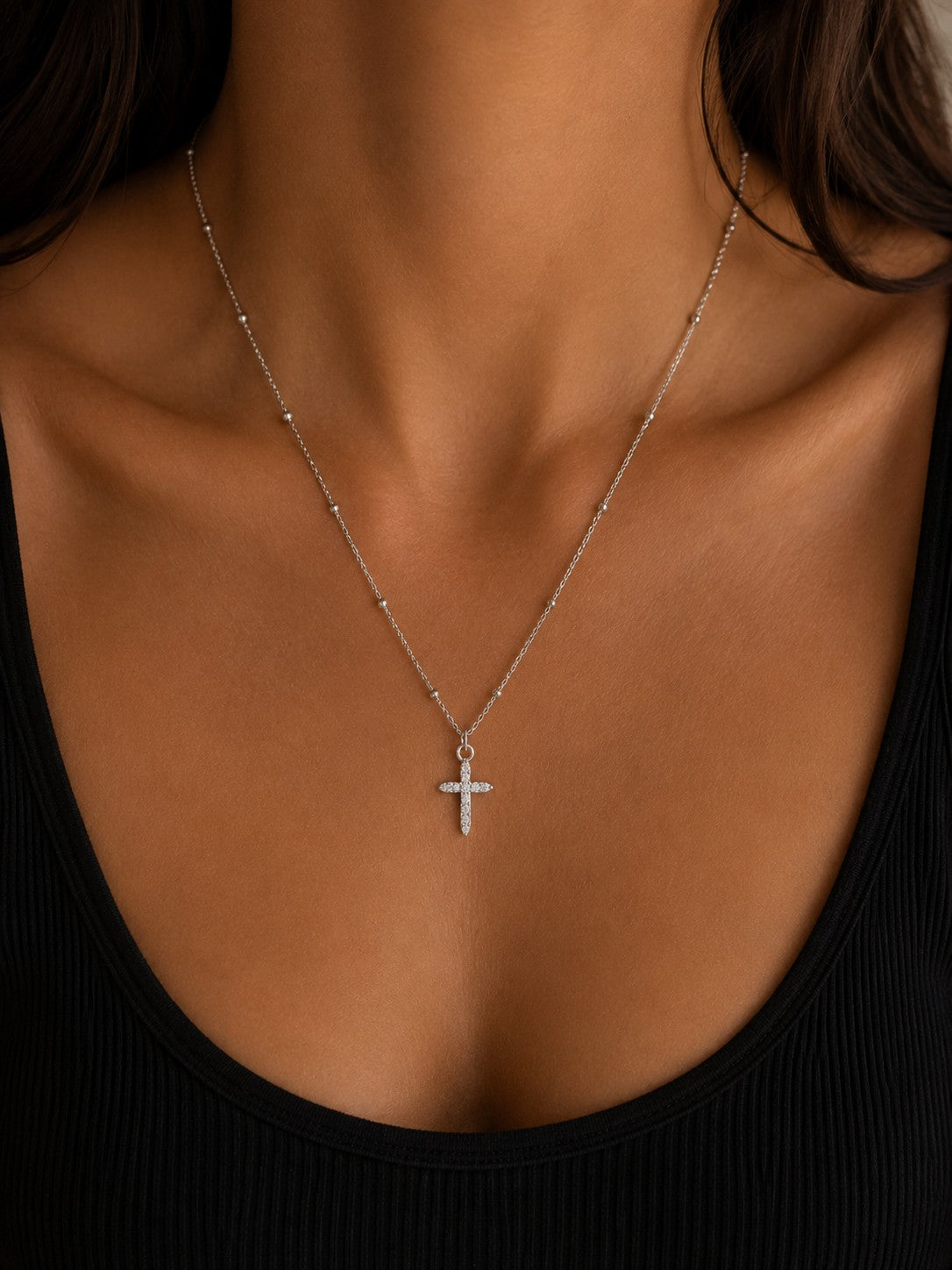 Pavé Cross Necklace