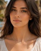 Thin Diamond Cut Lip Chain Necklace