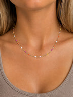 Enamel Lip Chain Necklace
