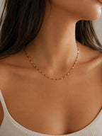 Enamel Lip Chain Necklace