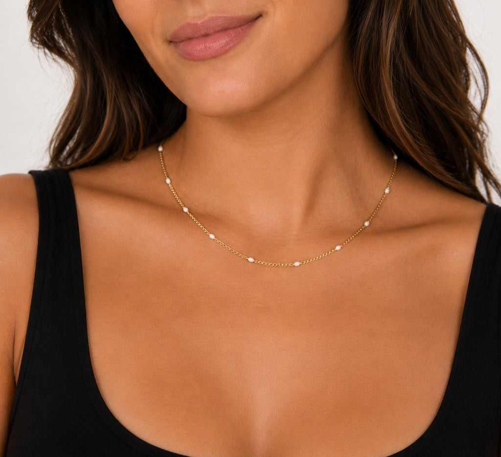 Enamel Curb Chain Necklace