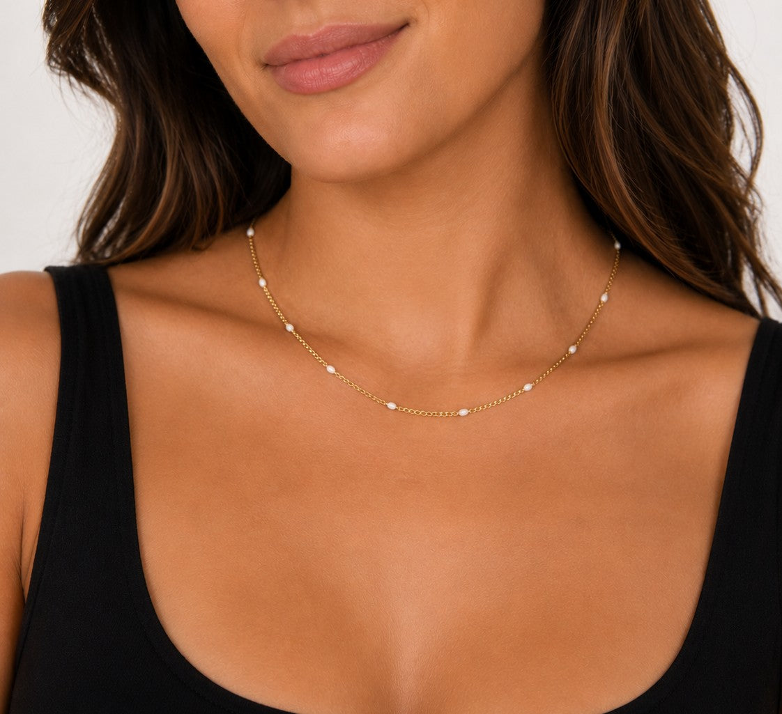 Enamel Curb Chain Necklace