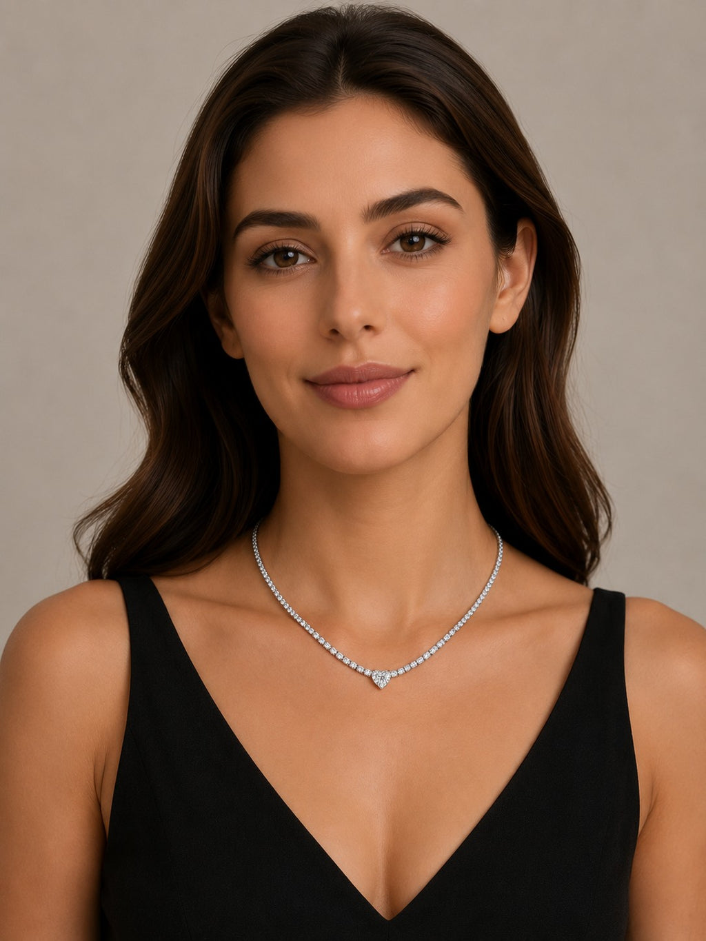 Heart Tennis Necklace