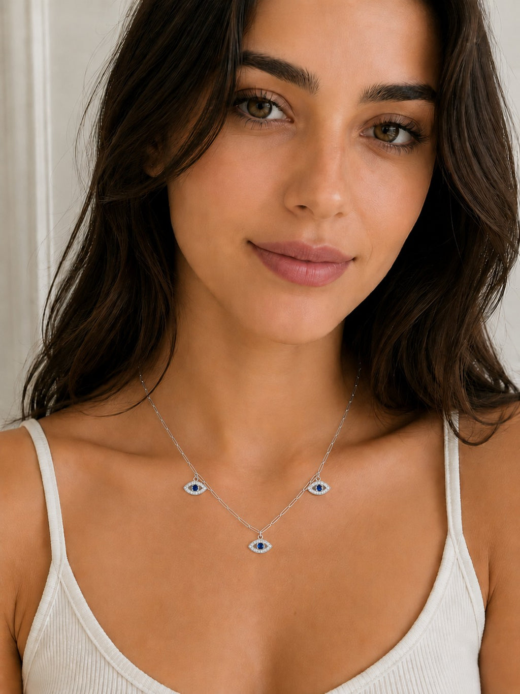 Triple Evil Eye Charm Necklace
