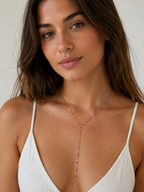Lariat Lip Colors Chain Neklace