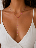 Lariat Lip Colors Chain Neklace