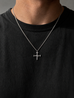 Cross Nail Zirconia Necklace