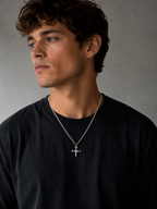 Cross Nail Zirconia Necklace