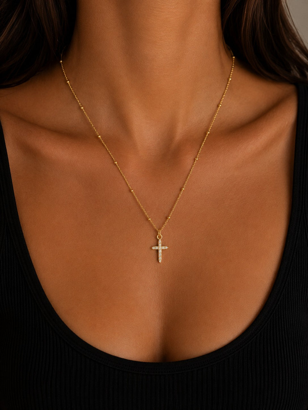 Pavé Cross Necklace