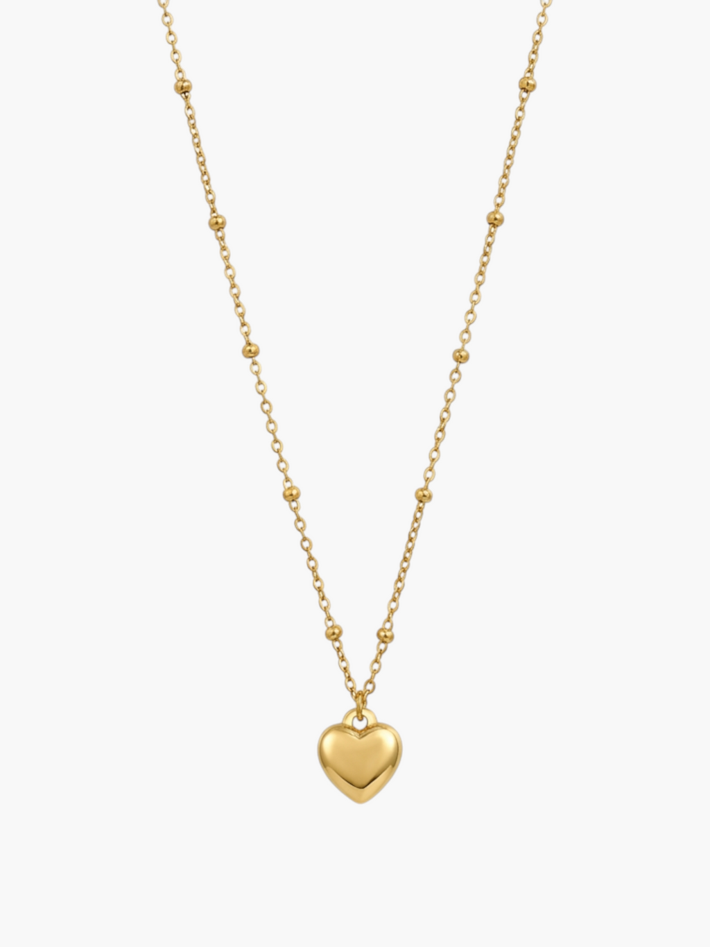 Heart with Ball Chain Necklace
