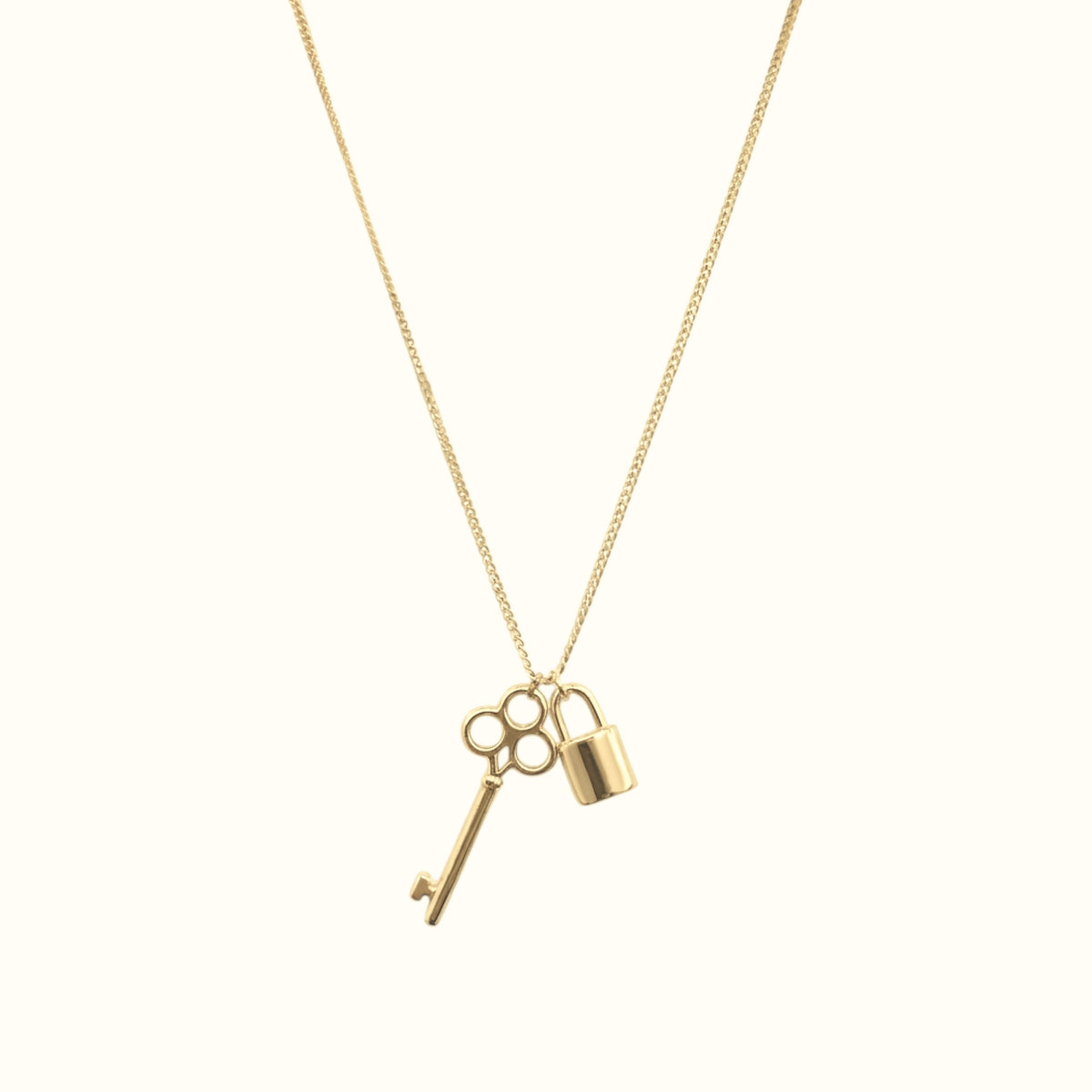 Key & Padlock Charm Necklace