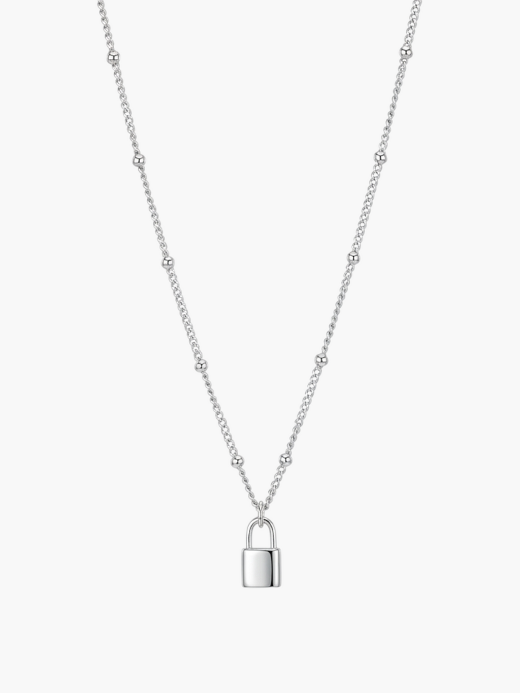 Lock Ball Chain Necklace