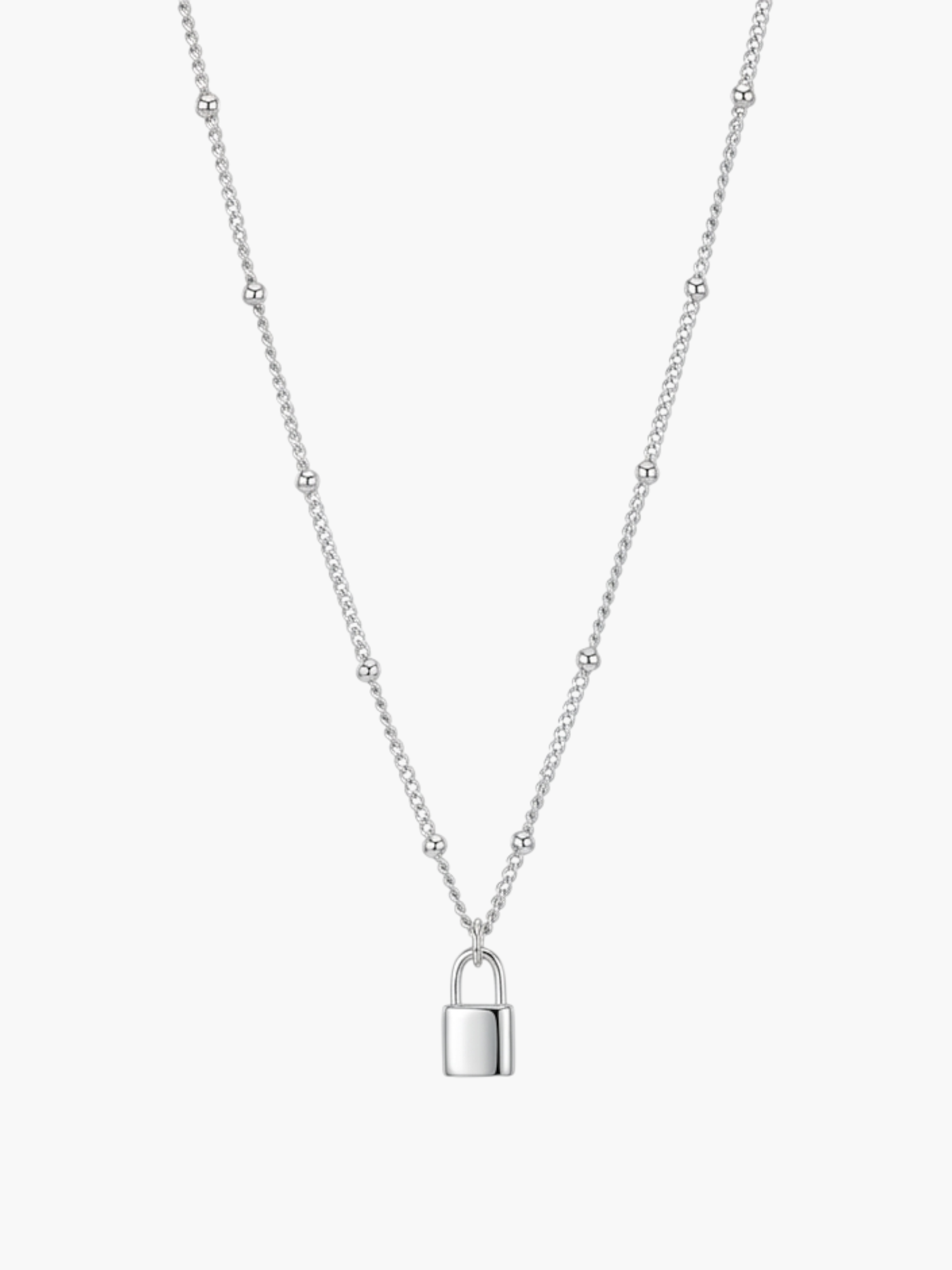 Lock Ball Chain Necklace