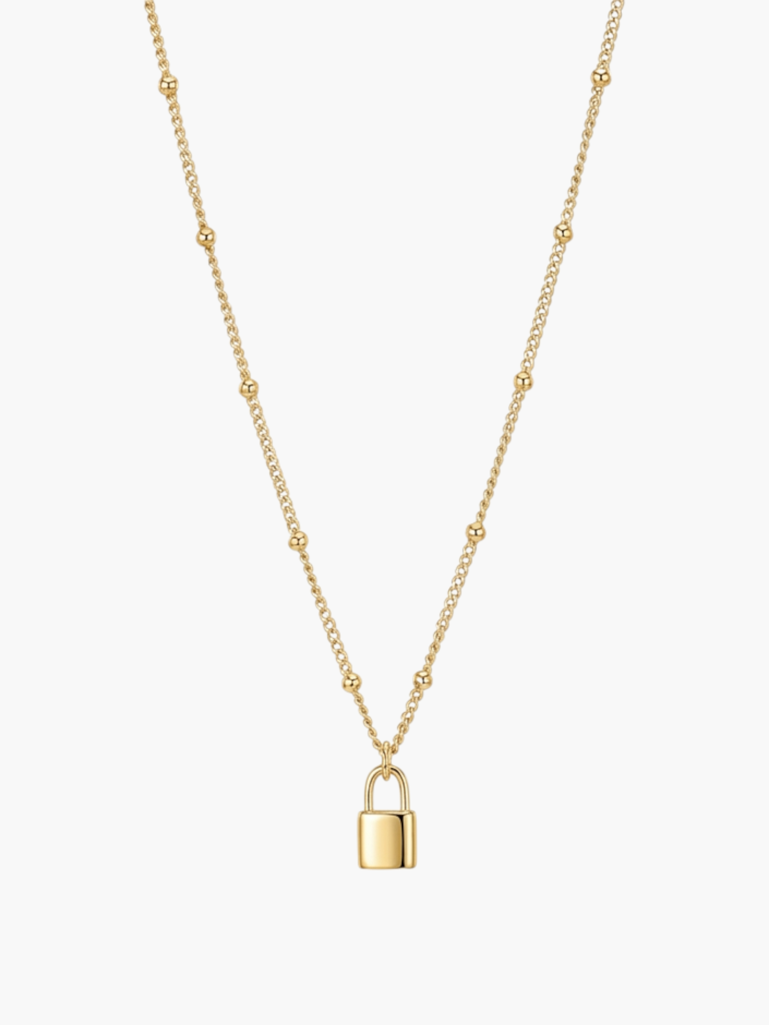 Lock Ball Chain Necklace