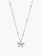 Mini Bow Zirconia Colorful Chain Necklace