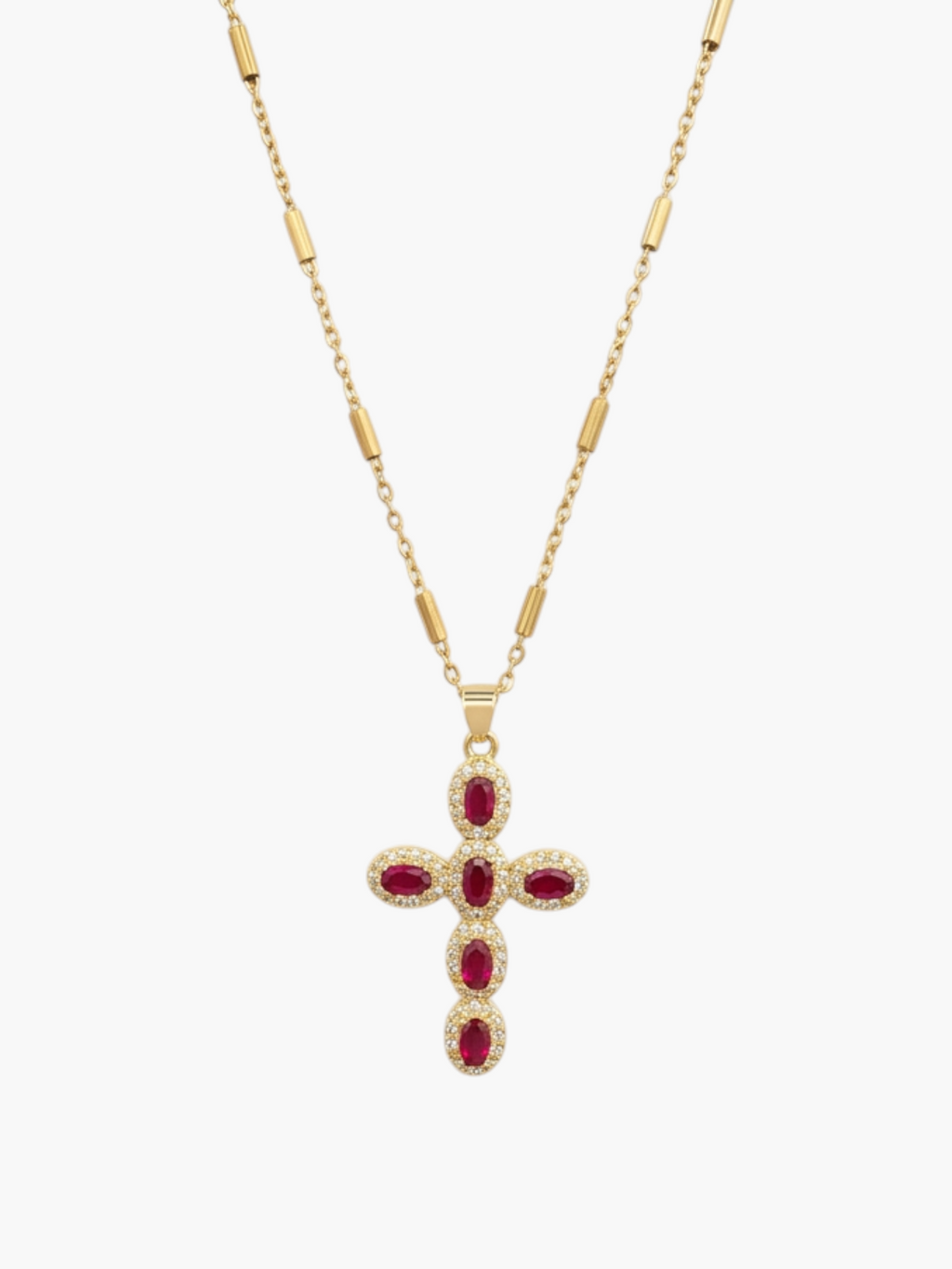 Cross Pave Zirconia Necklace