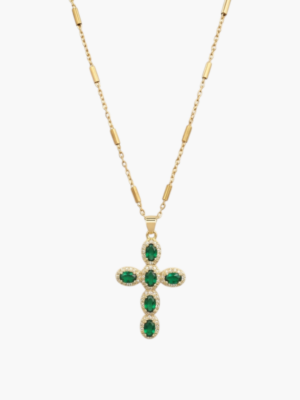 Cross Pave Zirconia Necklace