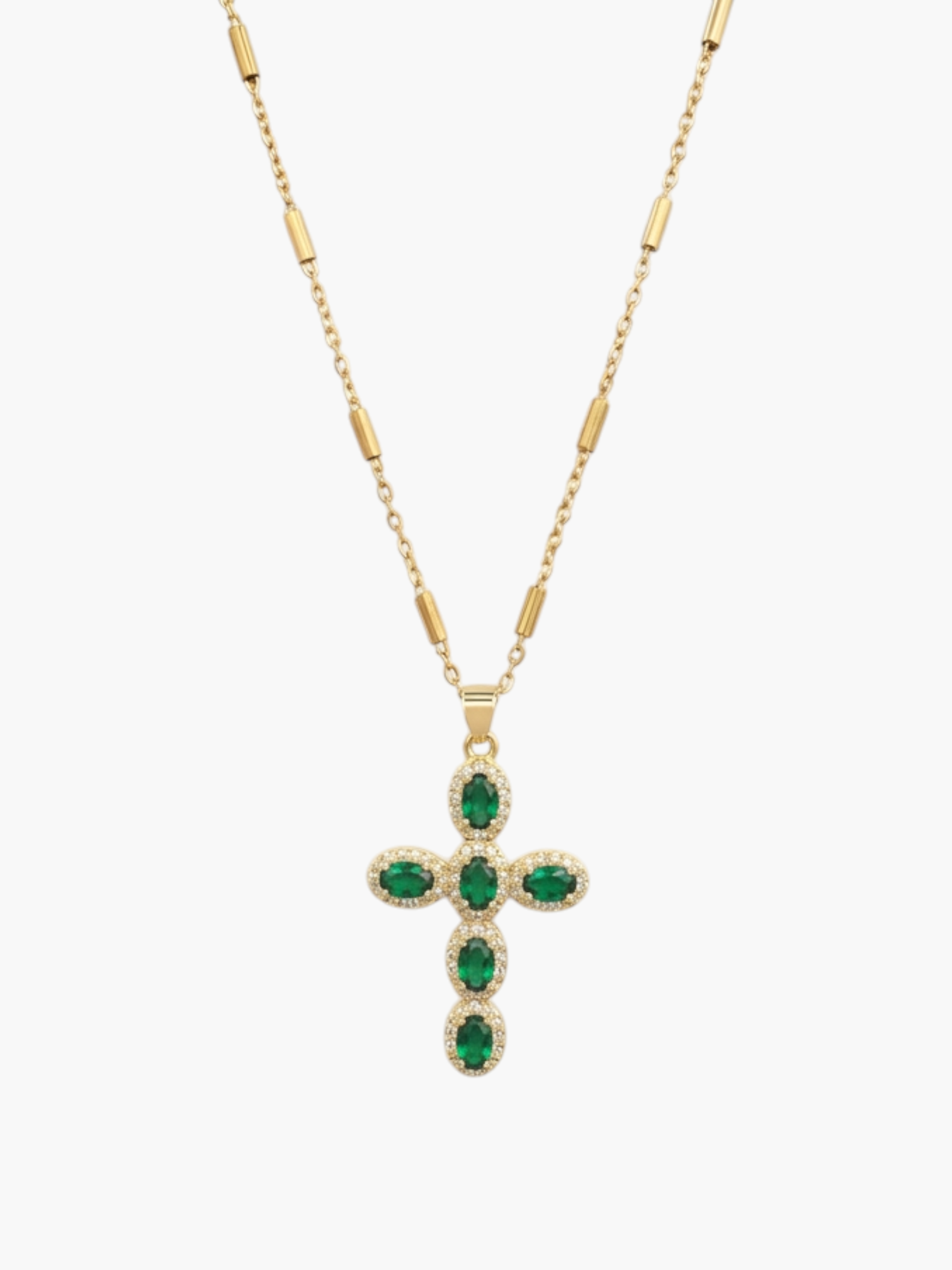 Cross Pave Zirconia Necklace