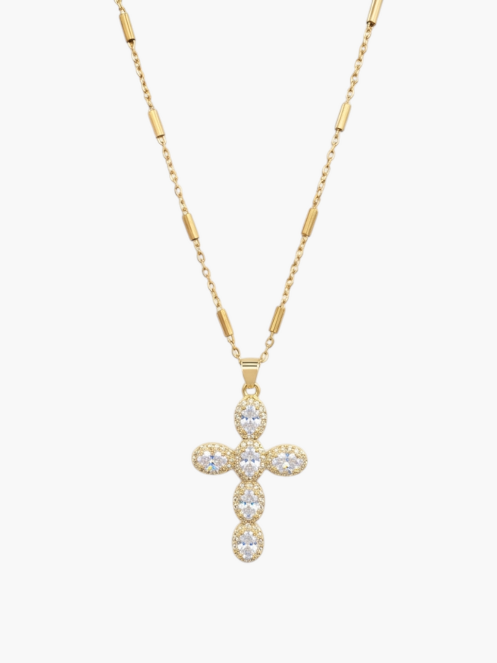 Cross Pave Zirconia Necklace