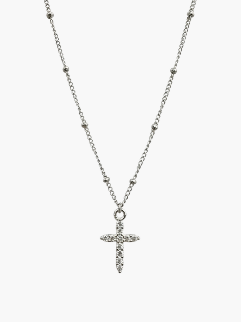 Mini Cross Ball Chain Nekclace