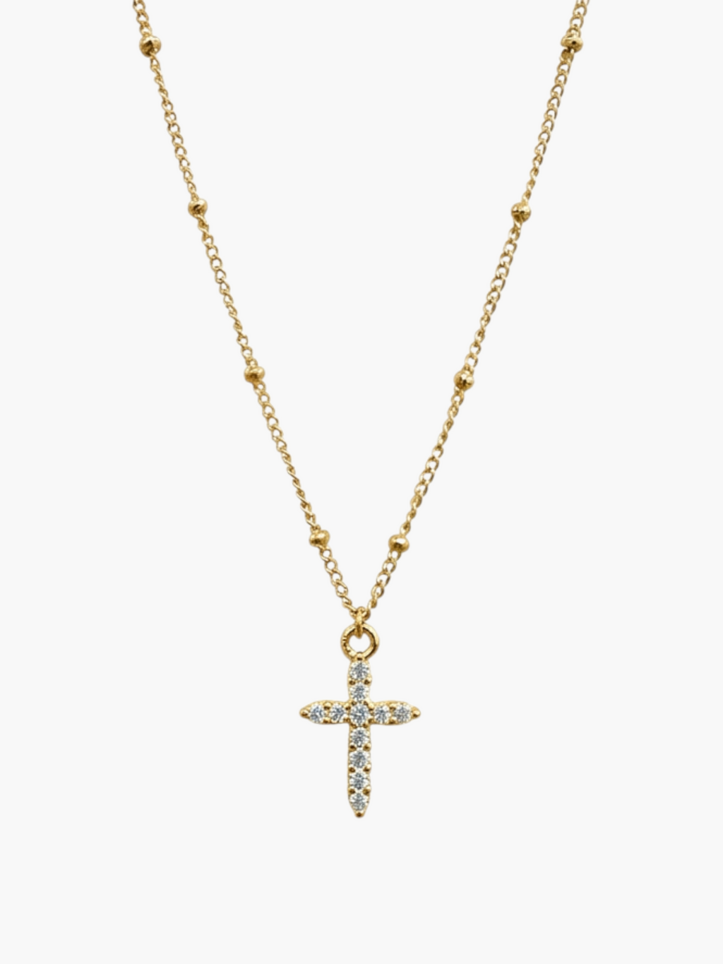 Mini Cross Ball Chain Nekclace