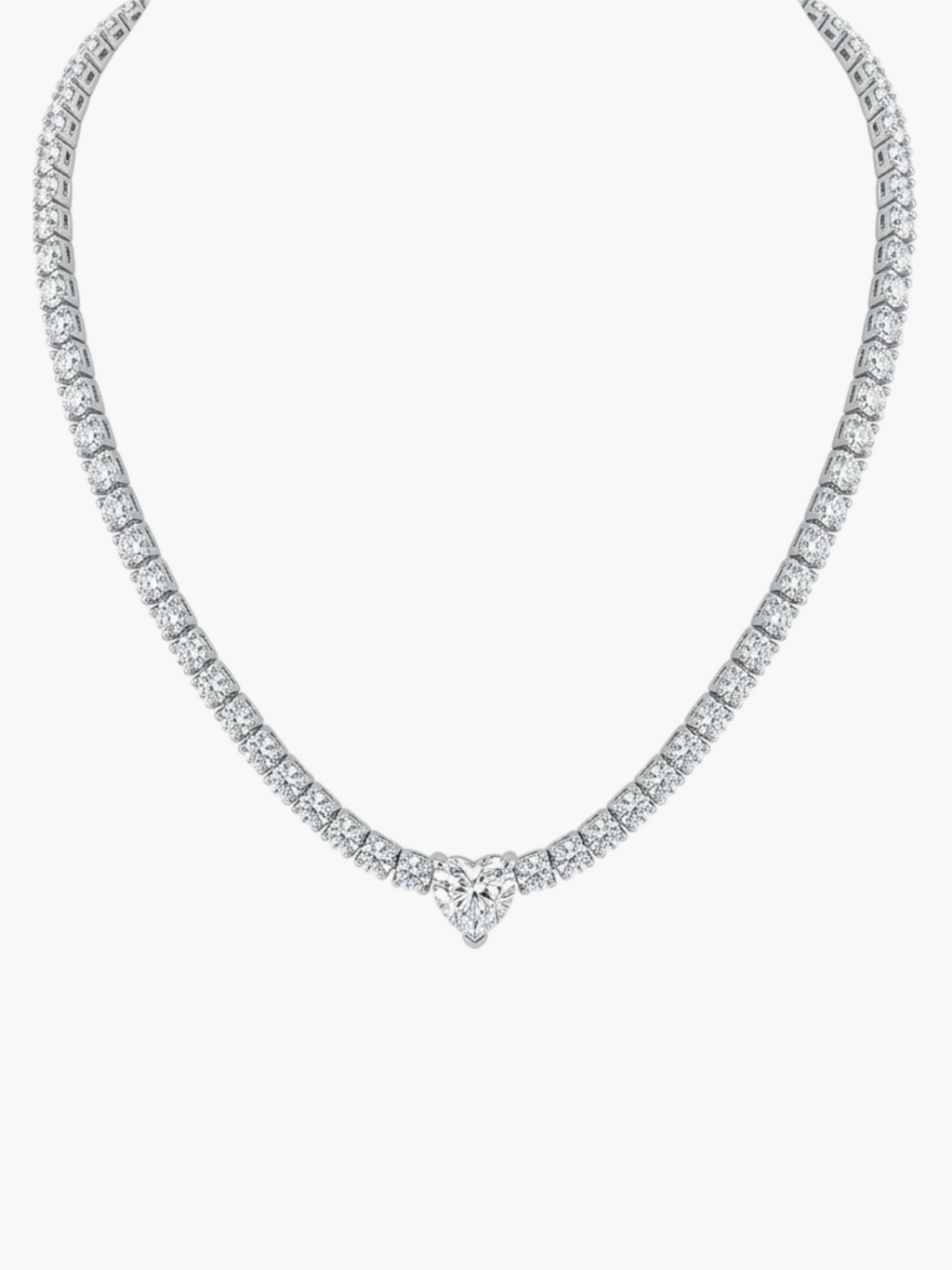 Tennis Middle of Heart Necklace