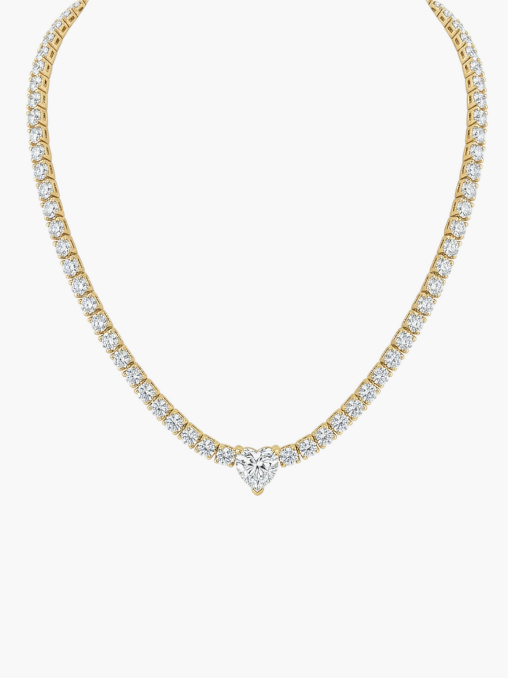 Tennis Middle of Heart Necklace