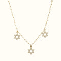 Triple Star of David Charm Necklace