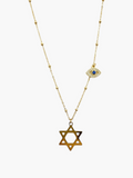 Star David Classic with Evil Eye Charm Necklace