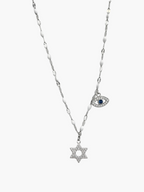 Star David with Evil Eye Charm Necklace