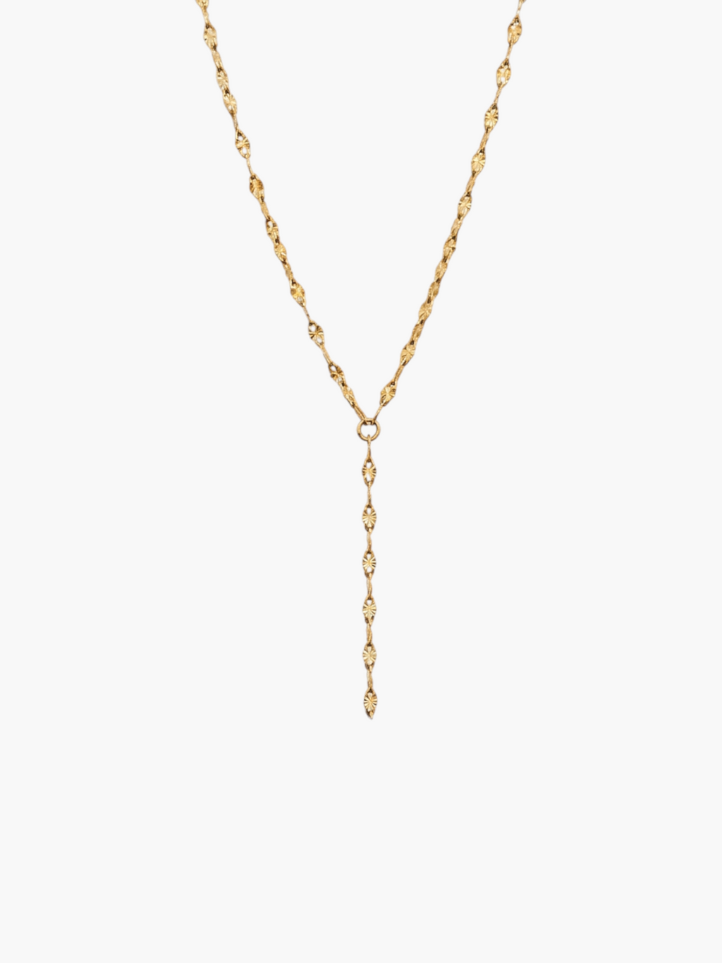 Lariat Lip Texture Chain Necklace