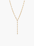 Lariat Lip Texture Chain Necklace