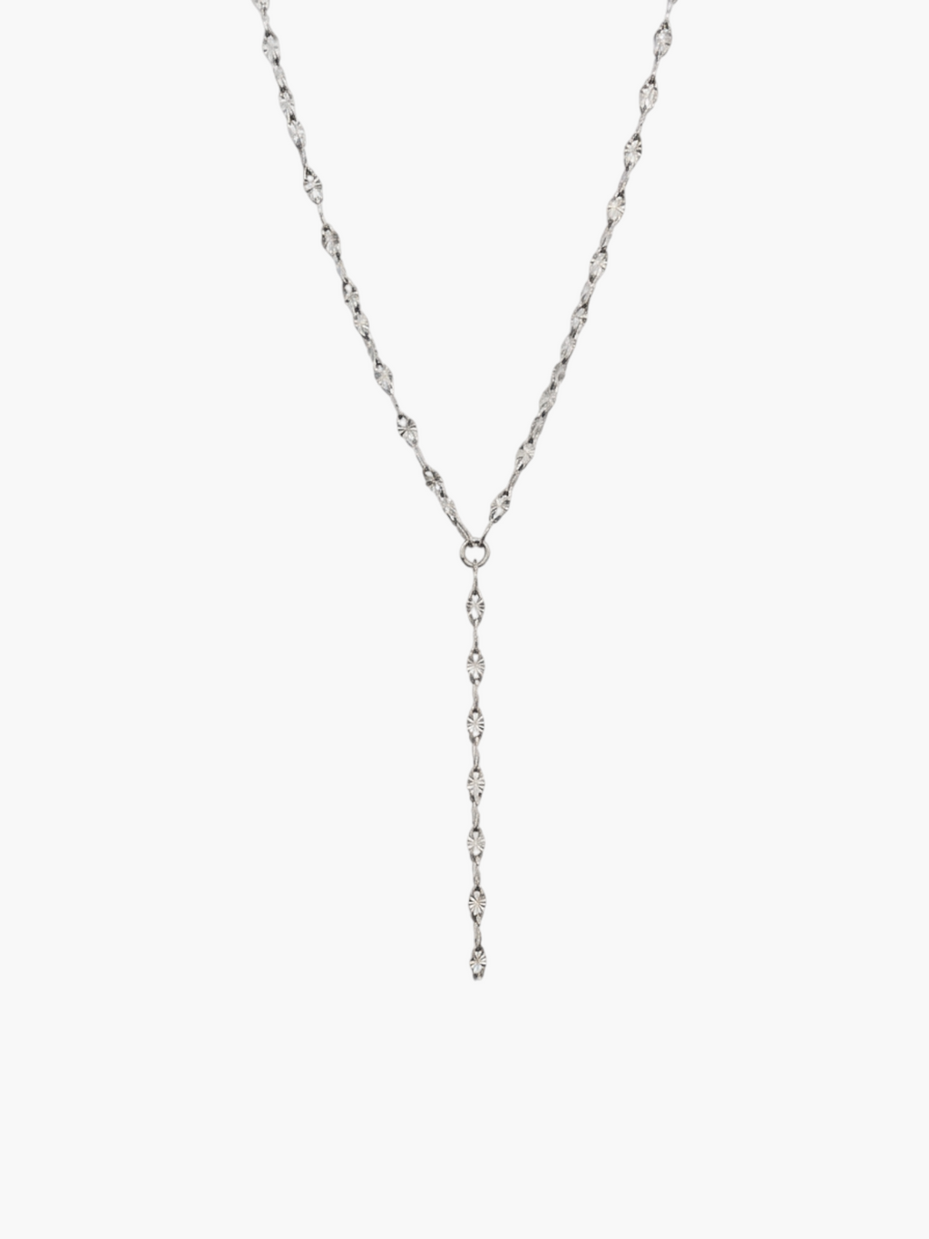 Lariat Lip Texture Chain Necklace