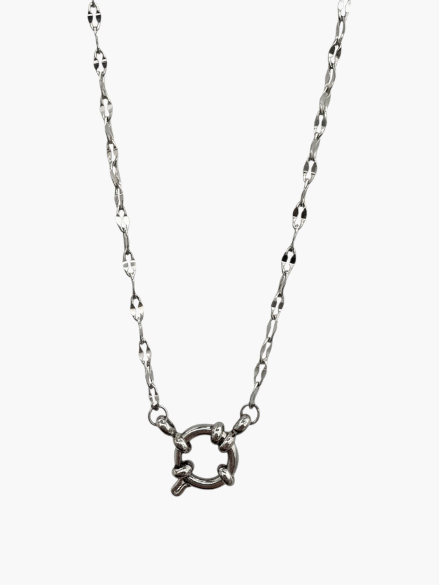 Carabiner Round Spring Ring Lip Chain Necklace