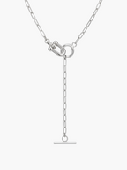 Toggle With Spring Ring Thin Paperclip Chain Necklace