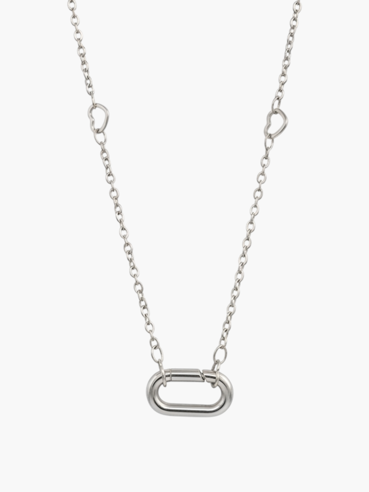 Carabiner Oval Spring Gate Heart Chain Necklace