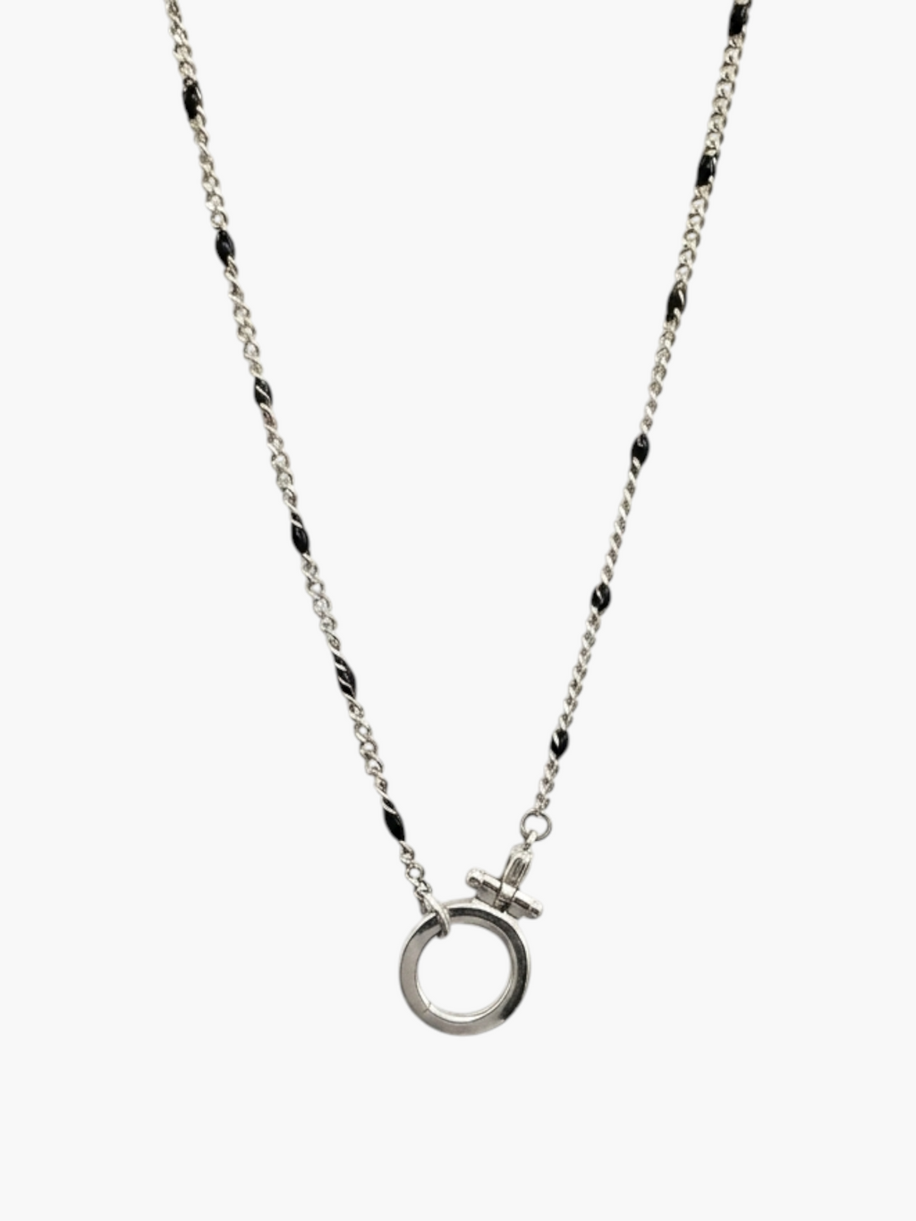 Carabiner Spring Gate with Black Chain Necklace