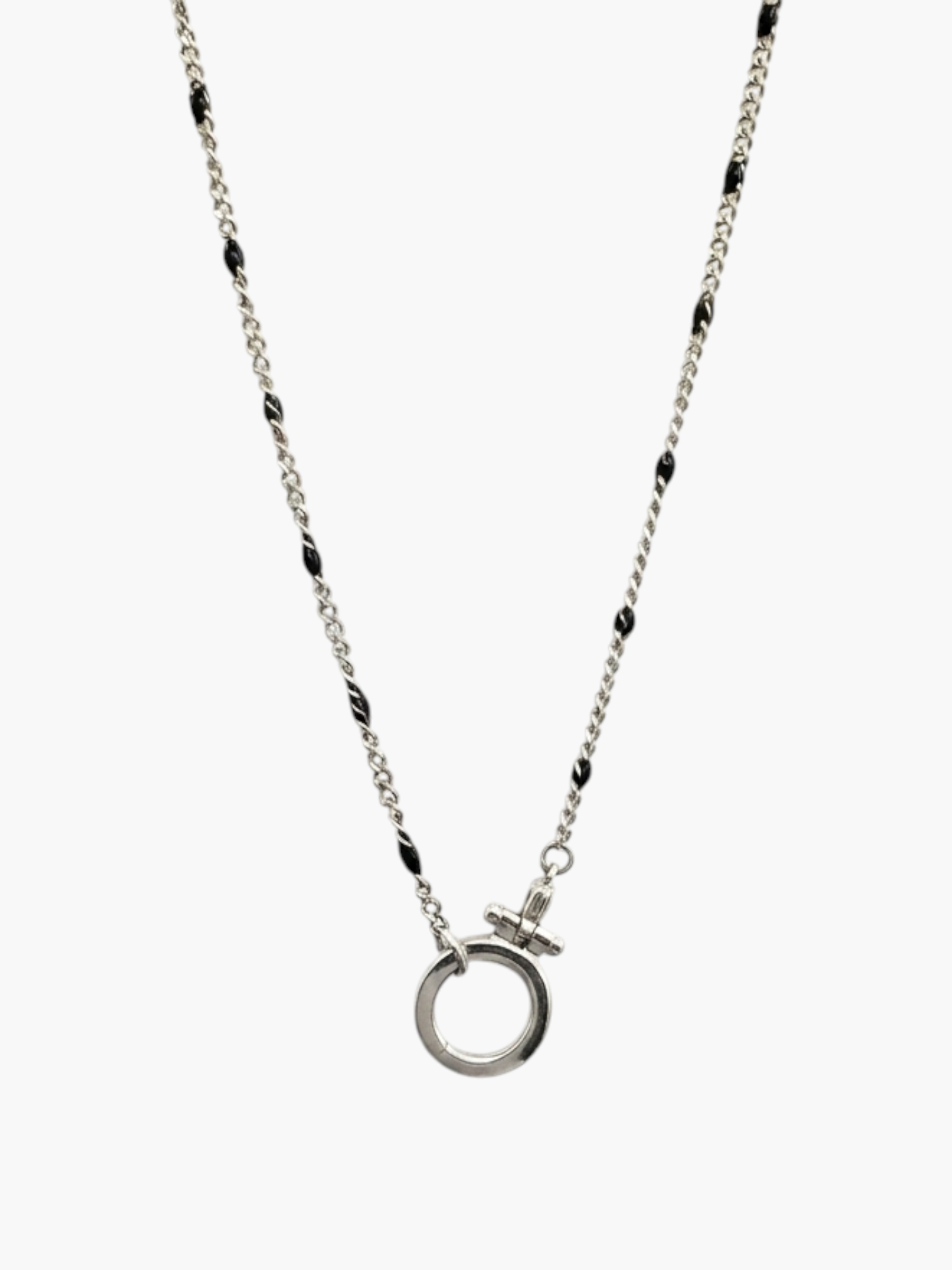 Carabiner Spring Gate with Black Chain Necklace