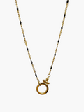 Carabiner Spring Gate with Black Chain Necklace