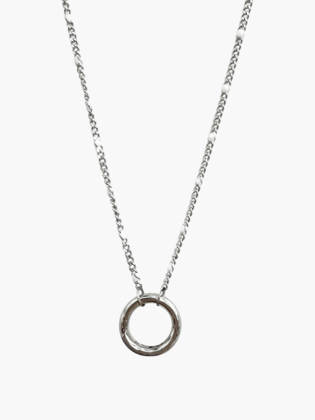 Carabiner Round White Chain Necklace