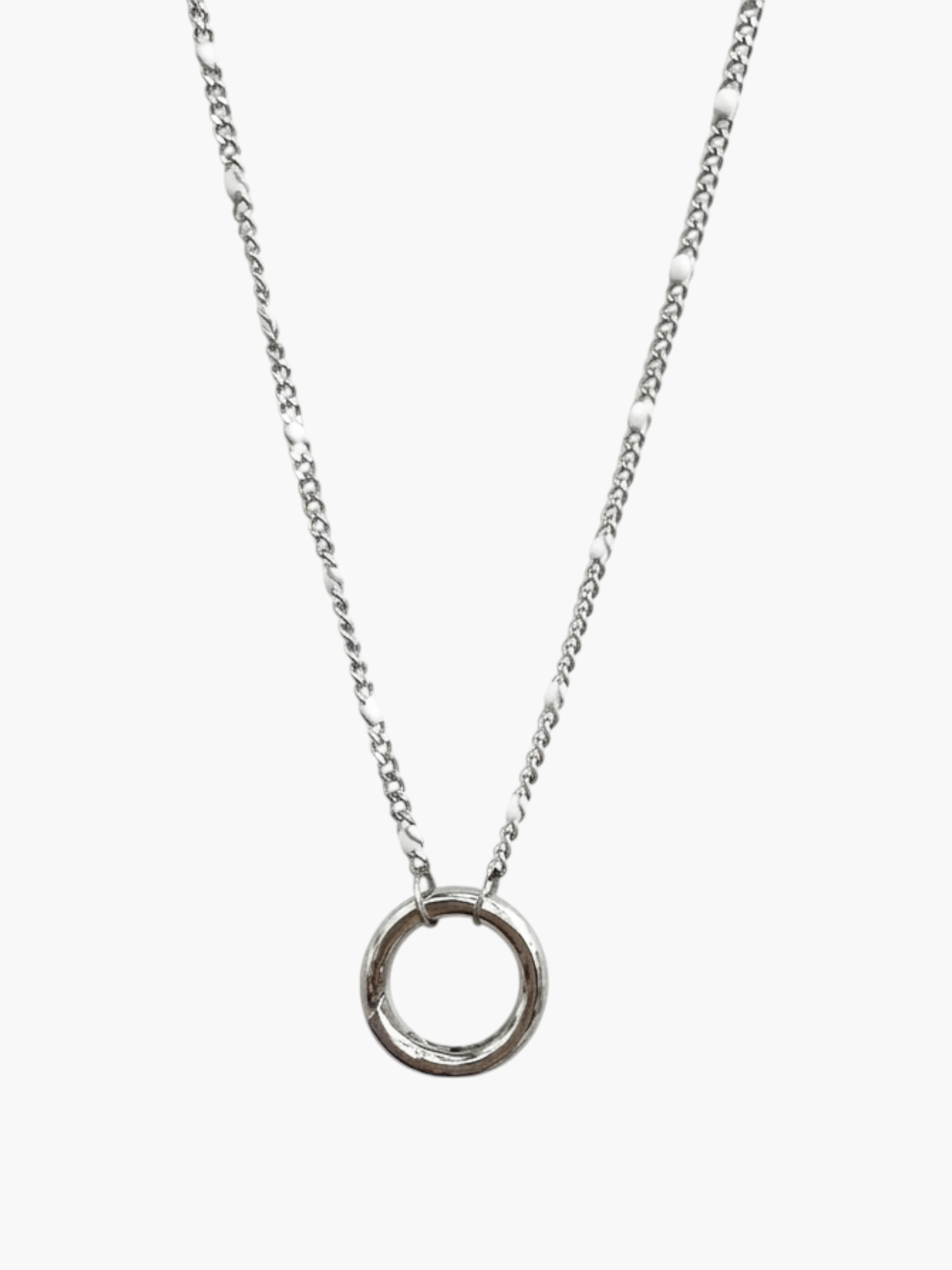 Carabiner Round White Chain Necklace