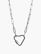 Carabiner Heart Paperclip Chain Necklace