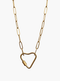 Carabiner Heart Paperclip Chain Necklace