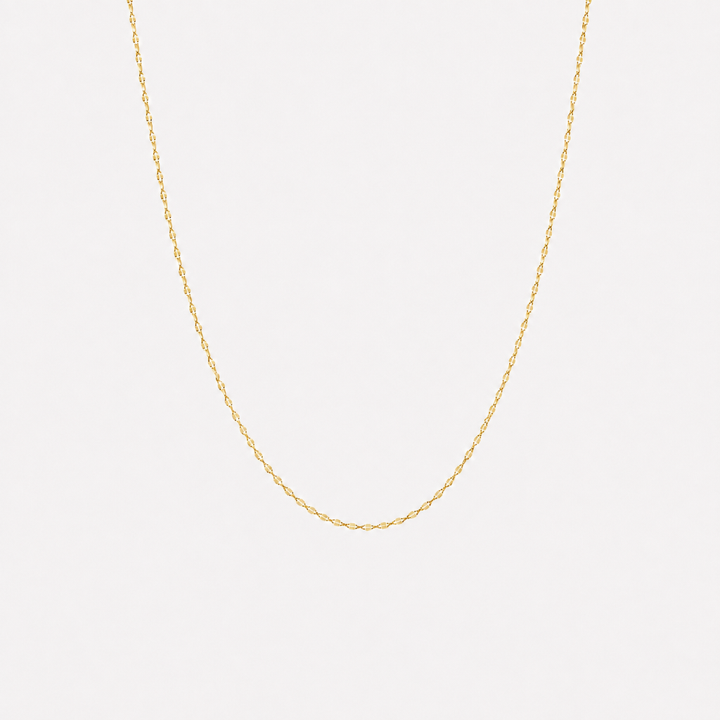 Thin Diamond Cut Lip Chain Necklace