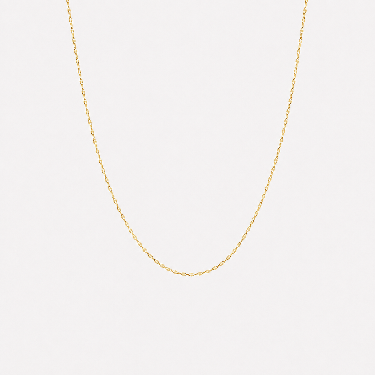 Thin Diamond Cut Lip Chain Necklace