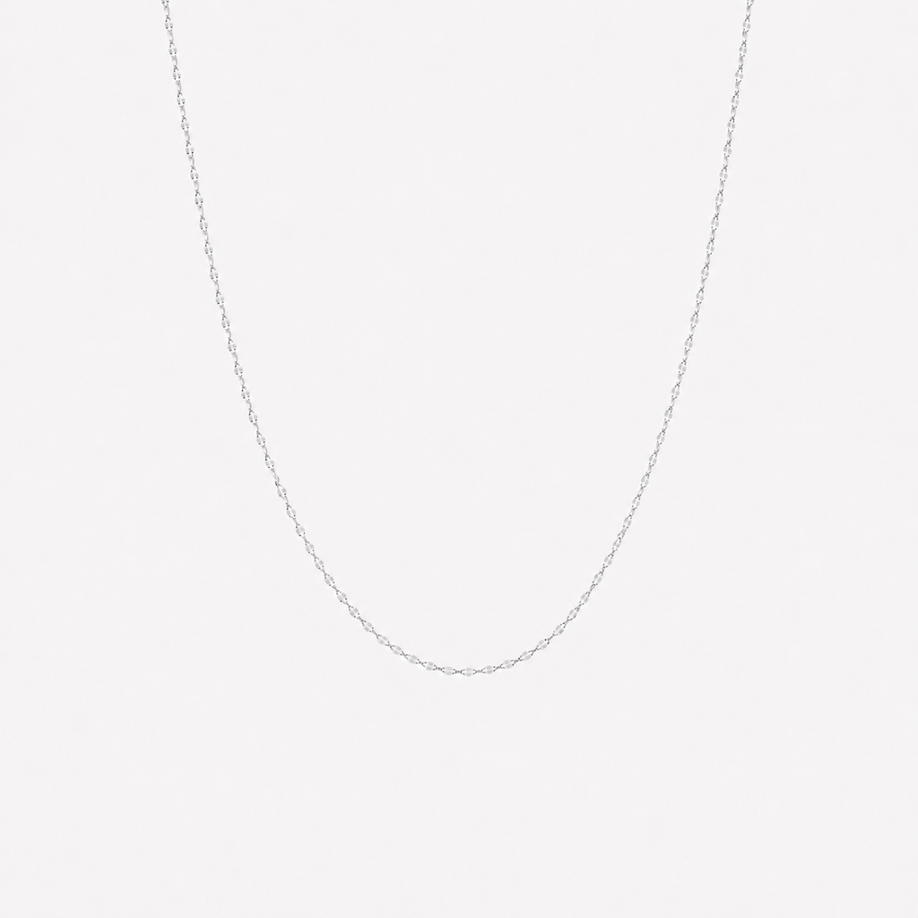 Thin Diamond Cut Lip Chain Necklace