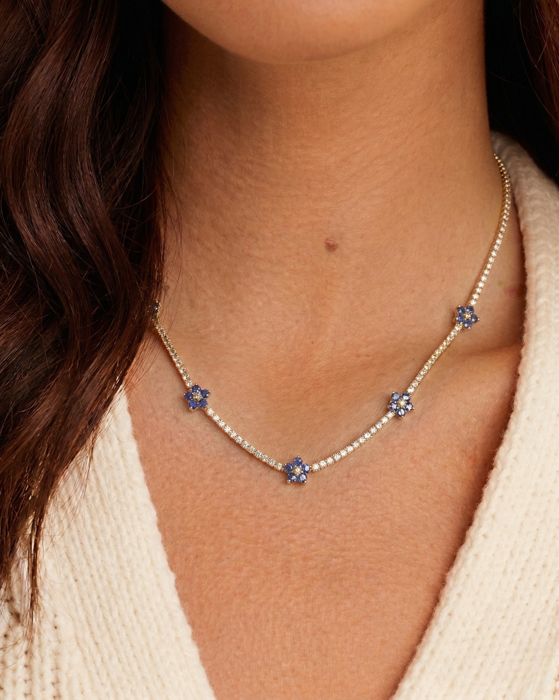 Tennis Flower Necklace
